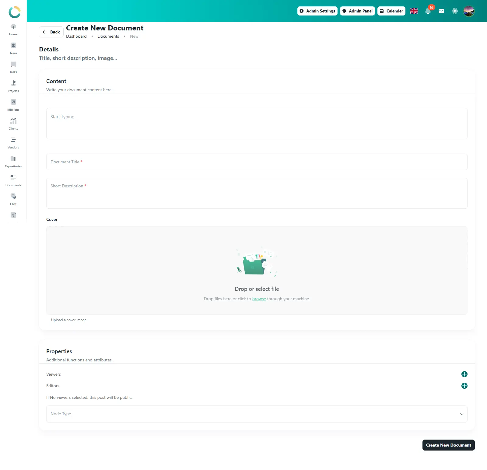 NOVOLOGS Create Document Web View